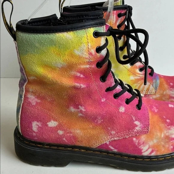 Dr. Martens 1460Y Multi Tie Dye Leather Combat Boots Youth M6 Women’s 7 EU 38 - Picture 4 of 16